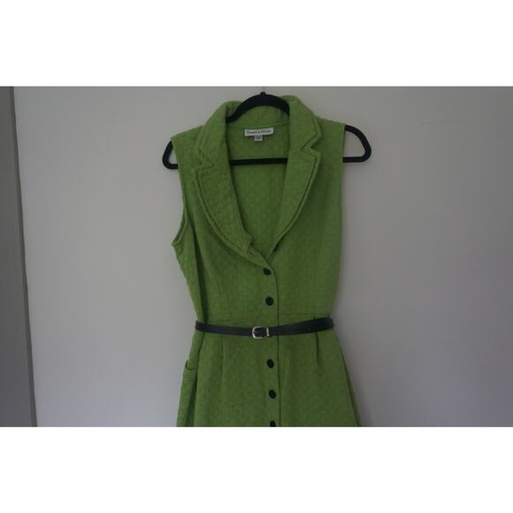 Danny & Nicole Dress 100% Cotton Green Size 18 - Picture 4 of 7